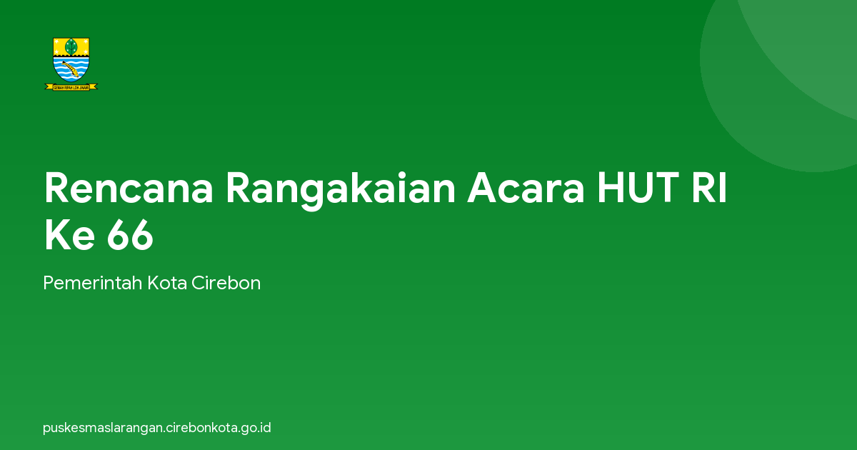 Rencana Rangakaian Acara HUT RI Ke 66