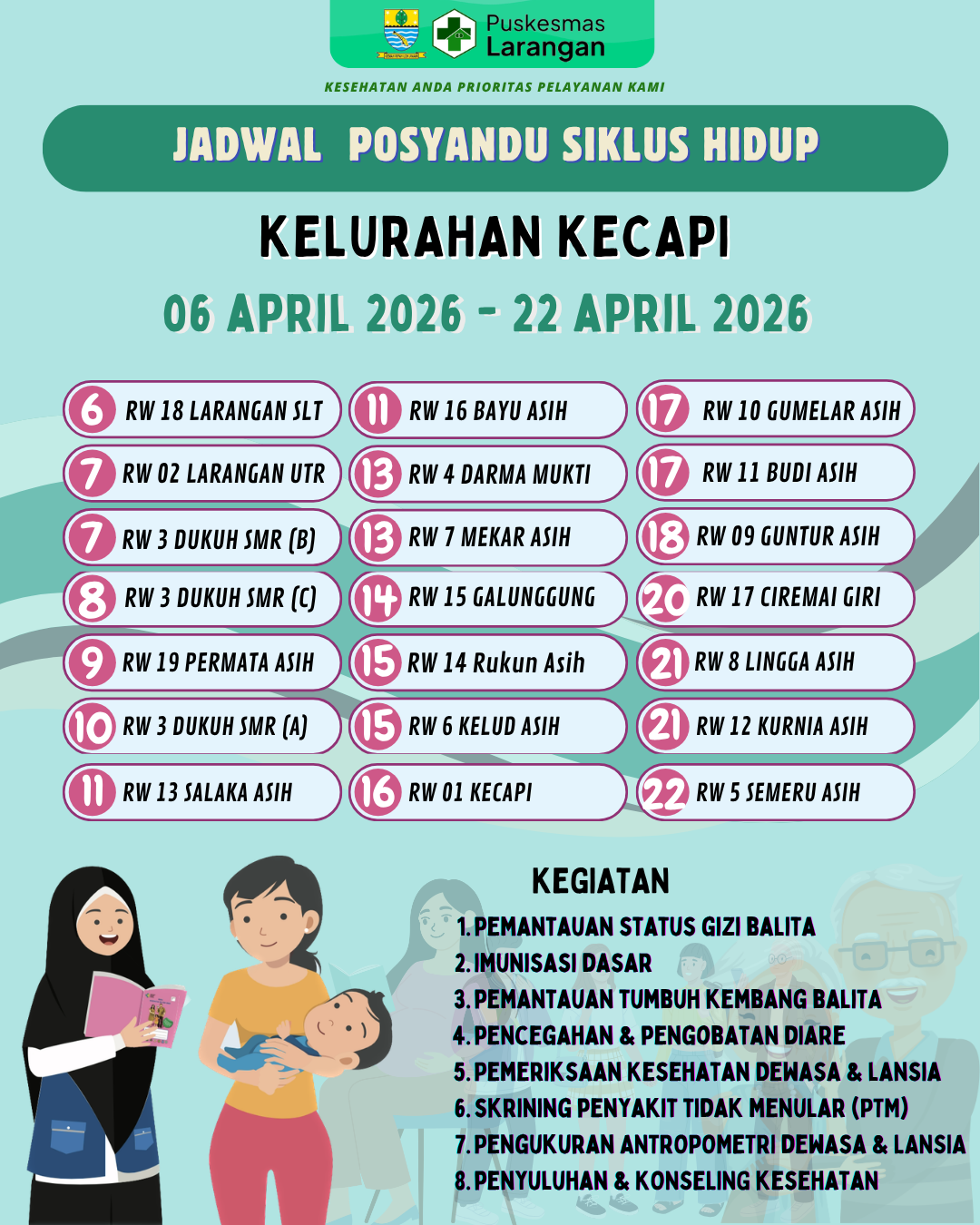 JADWAL POSYANDU SIKLUS HIDUP BUAN APRIL 2026
